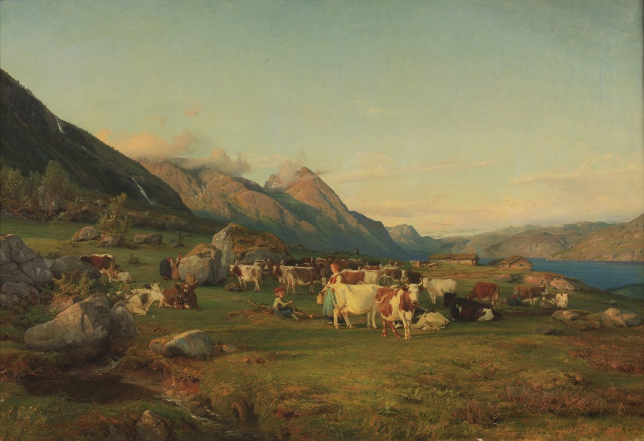 Landschaft mit Kühen von Anders Askevold