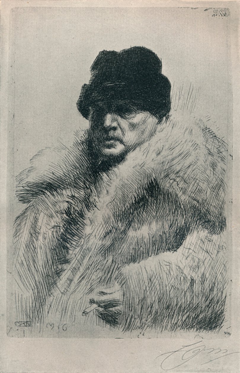 Selbstporträt, 1916 von Anders Leonard Zorn