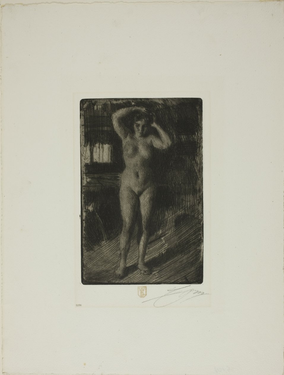 Anna macht ihr Haar von Anders Leonard Zorn