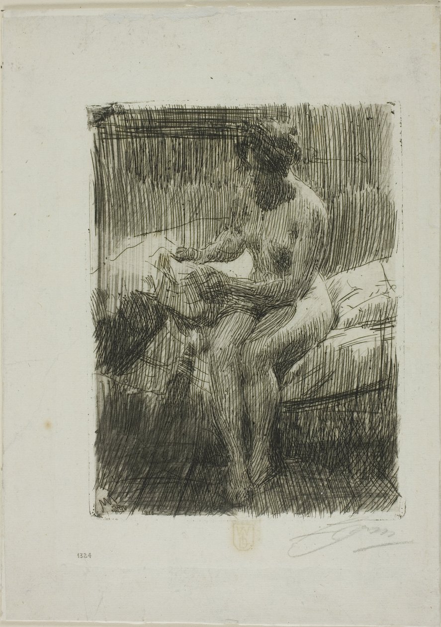 Modell beim Lesen von Anders Leonard Zorn