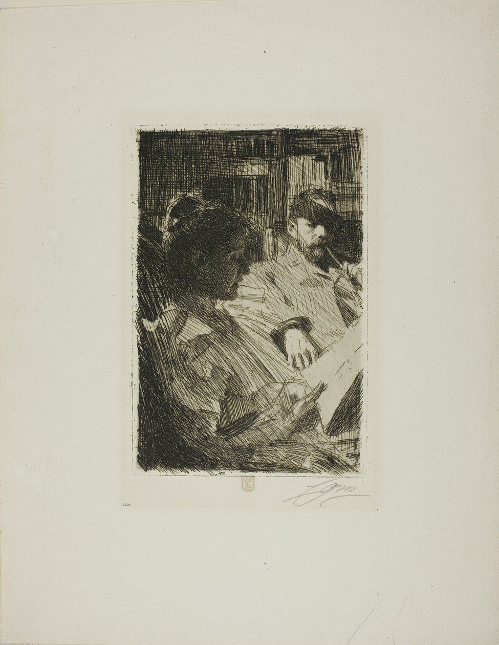 Lesen (Herr und Frau Ch. Deering) von Anders Leonard Zorn