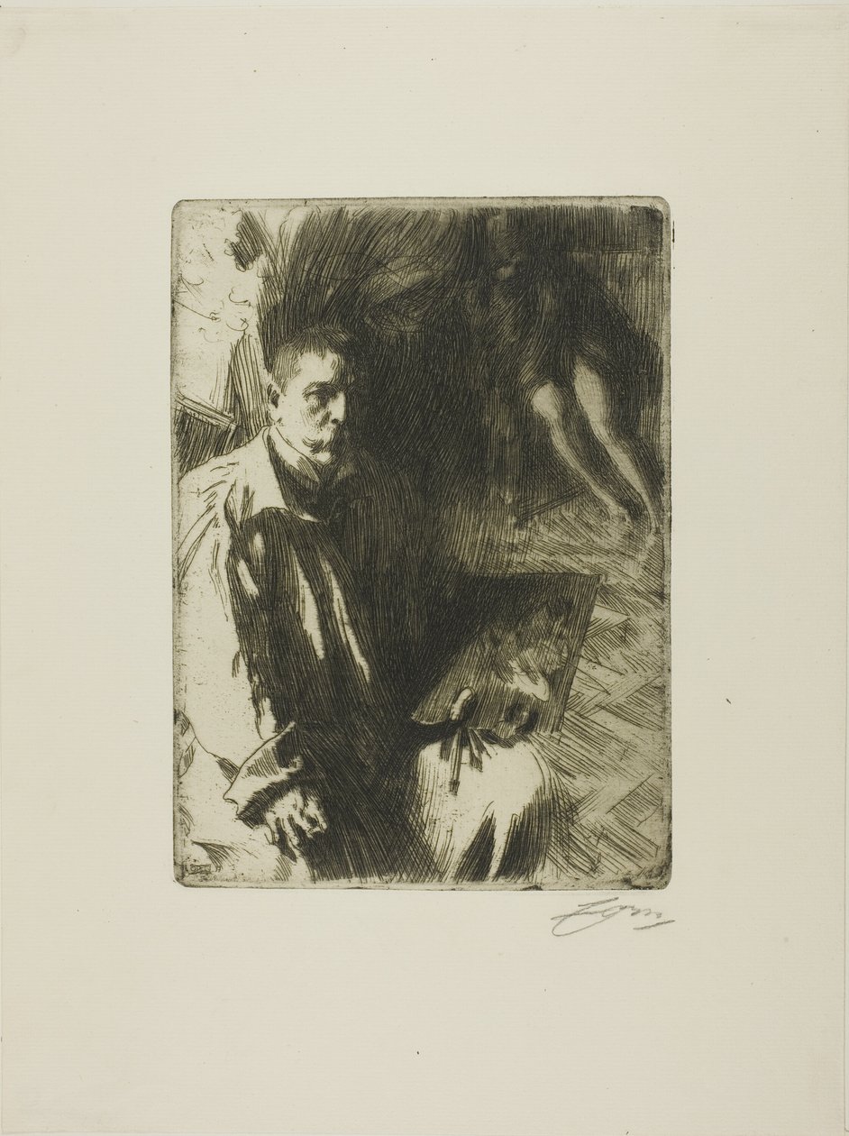 Selbstporträt mit Modell II von Anders Leonard Zorn