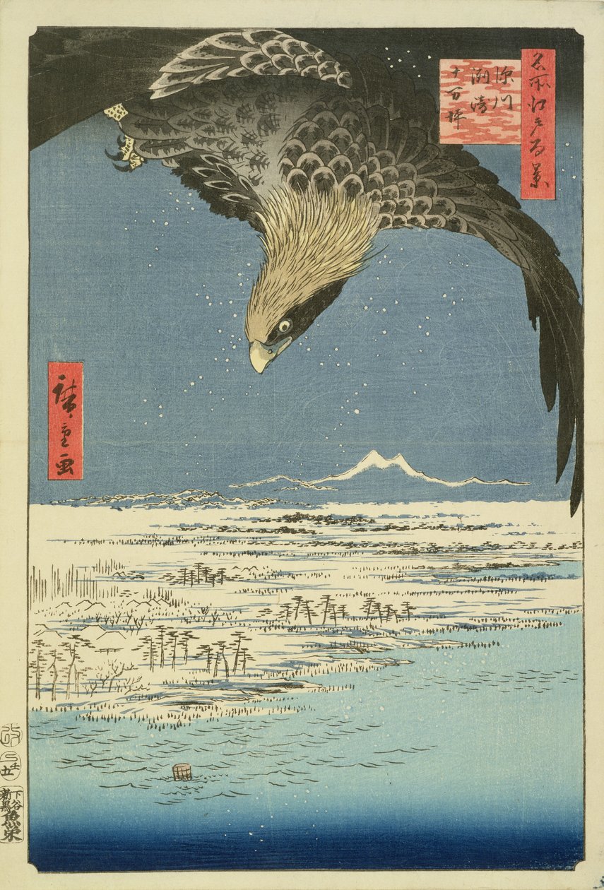Adler über 100.000 Morgen Ebene bei Susaki, Fukagawa (