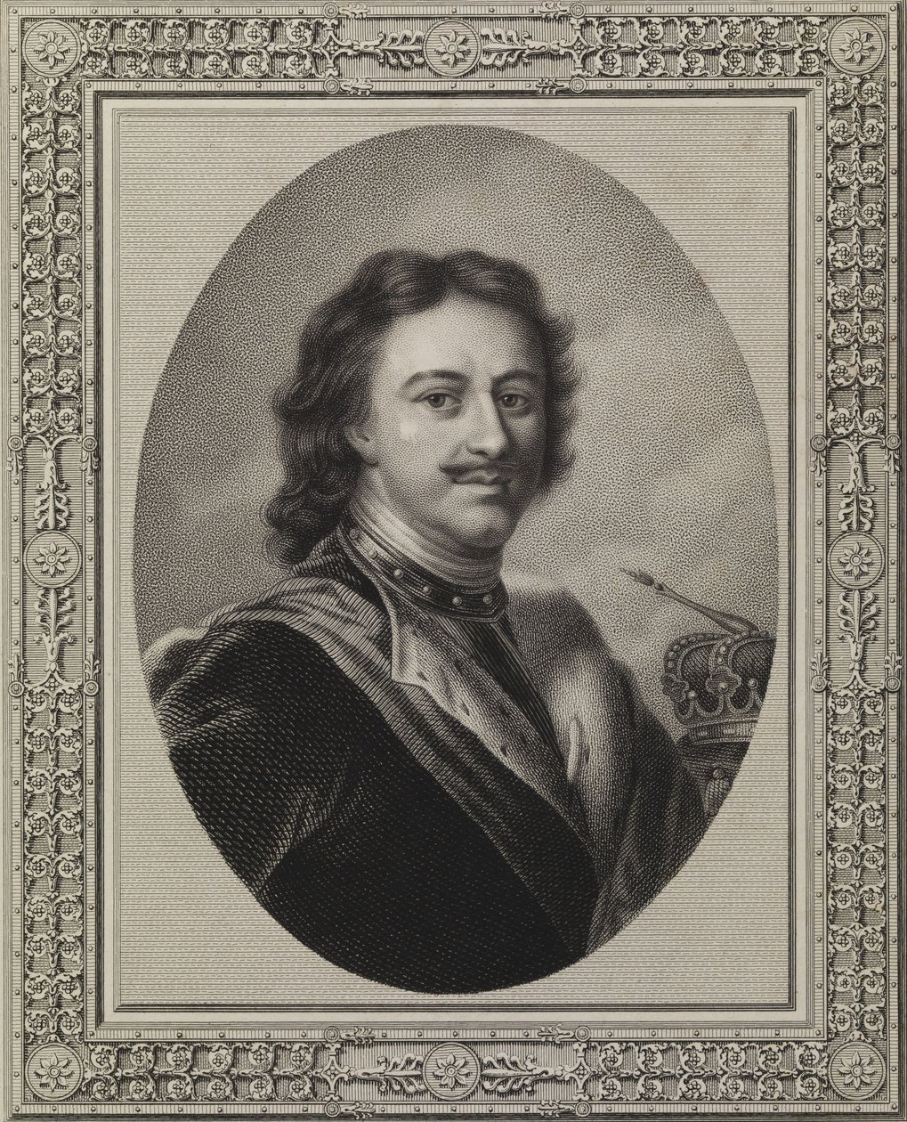 Peter der Große. Radierung. (Exemplar aus der Sammlung des Grafen Narischkin) von André Joseph Mécou