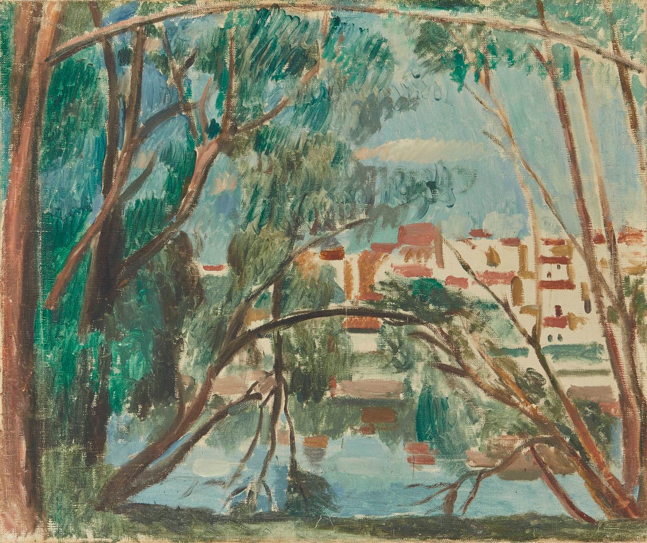 Ufer der Seine bei Carrières-sur-Seine von Andre Derain