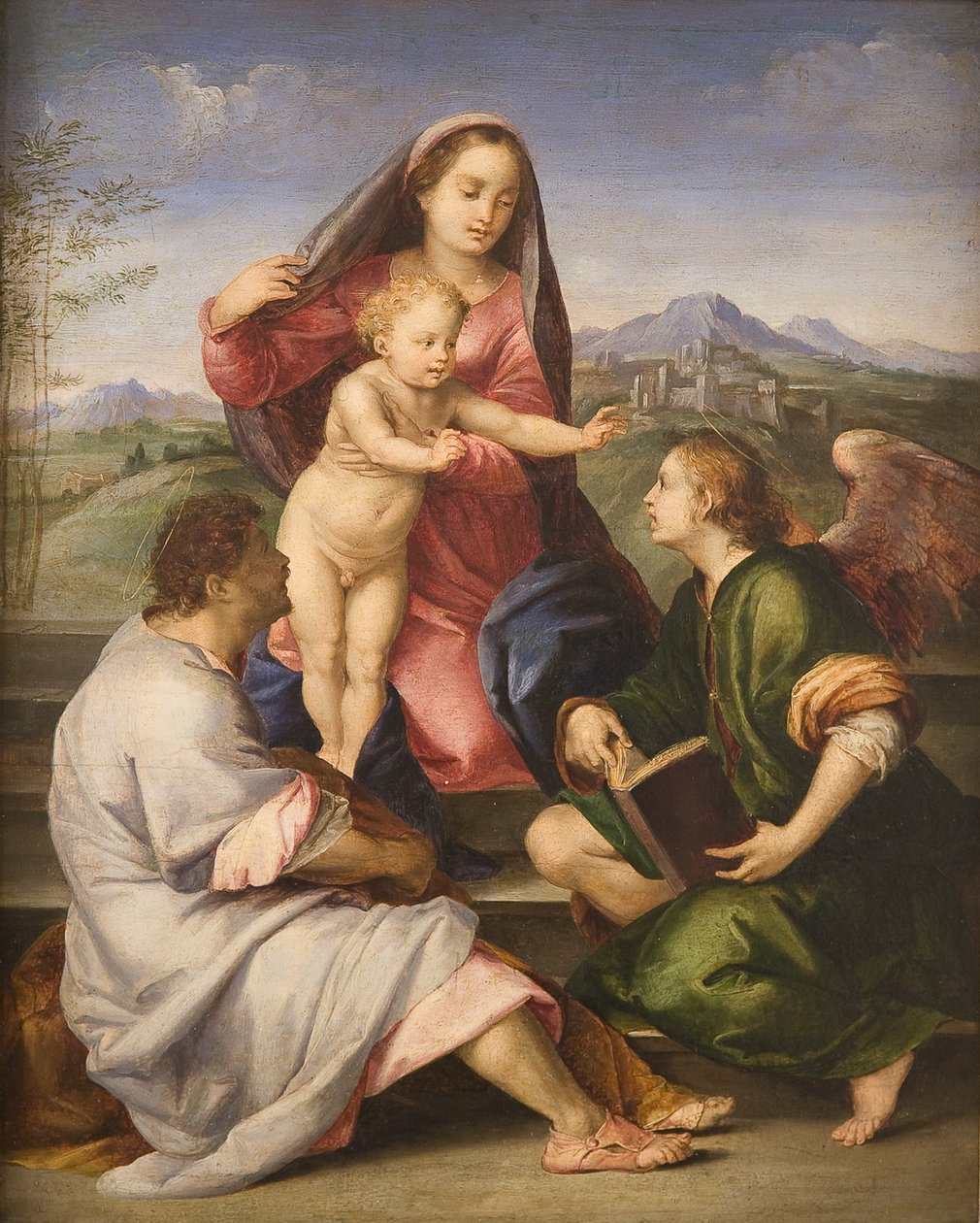 Madonna mit Kind, Heiligen und Engel von Andrea del Sarto