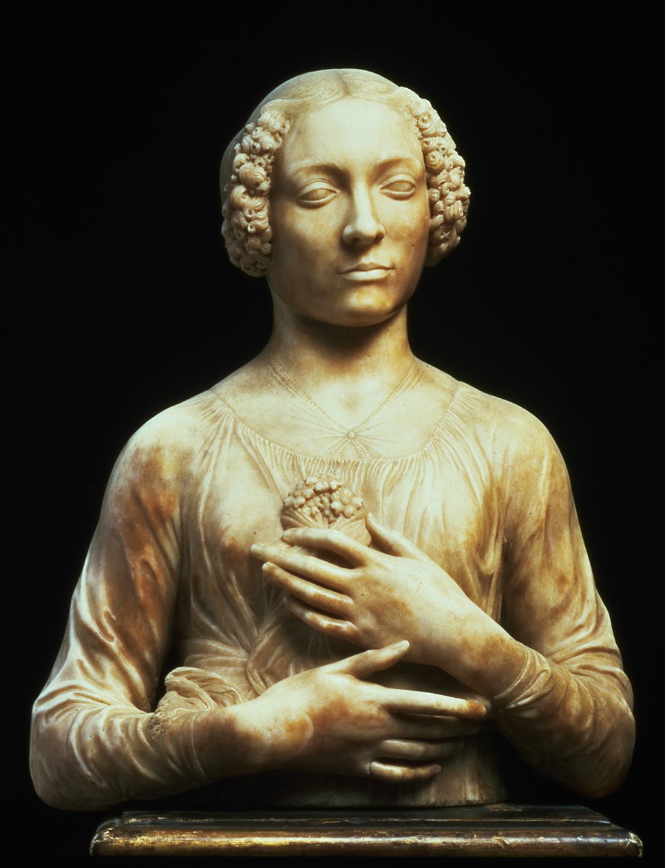 Frau mit einem Blumenstrauß, ca. 1475-80 von Andrea del Verrocchio