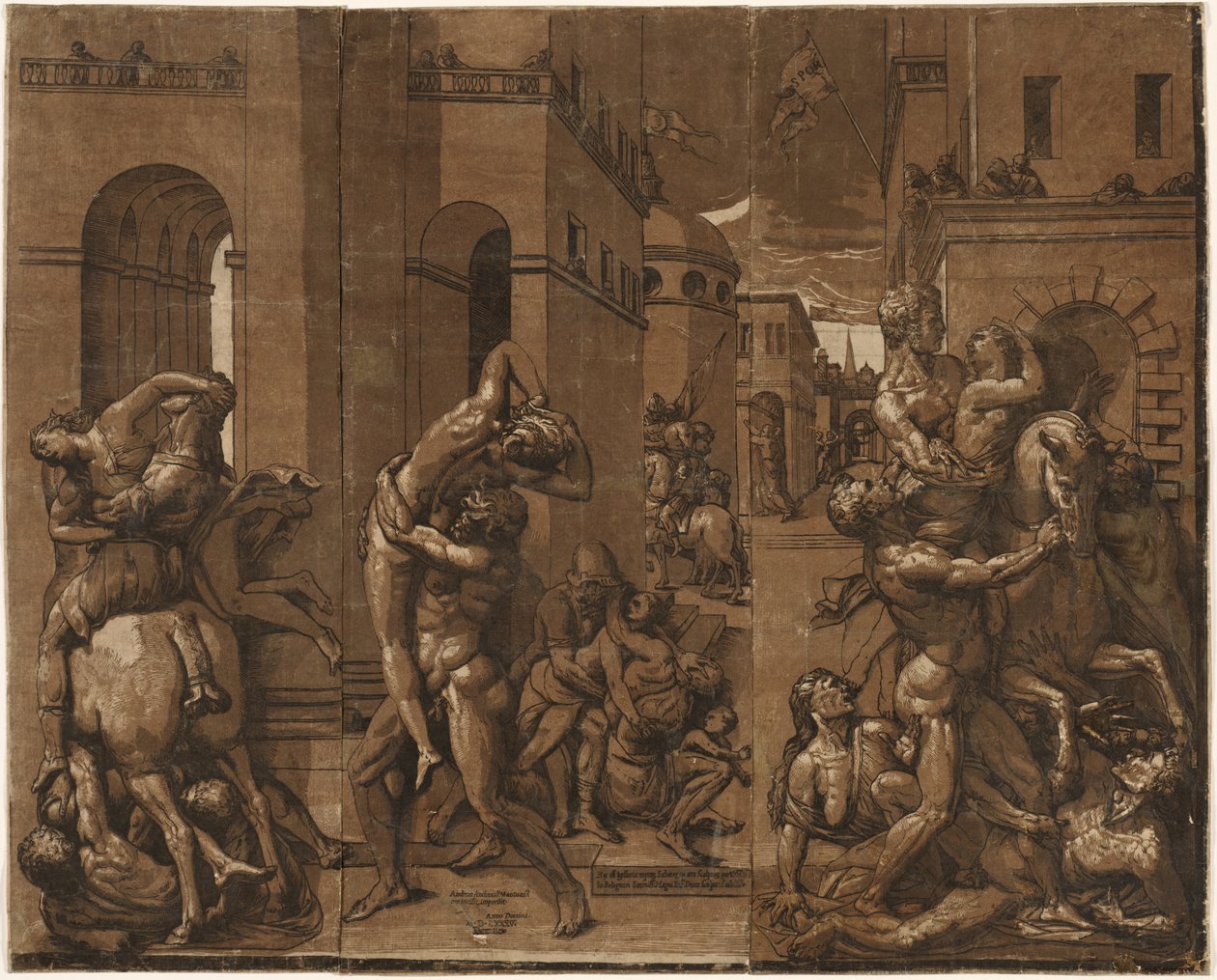 Die Entführung der Sabinerinnen, 1585 von Andrea Andreani