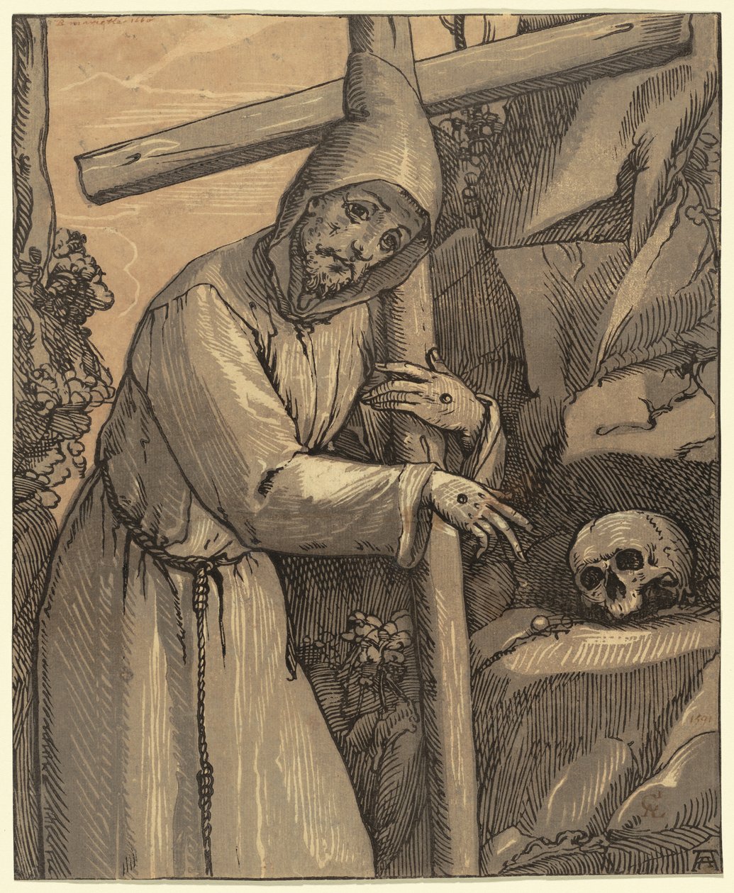 Heiliger Franz von Assisi von Andrea Andreani, after Alessandro Casolani