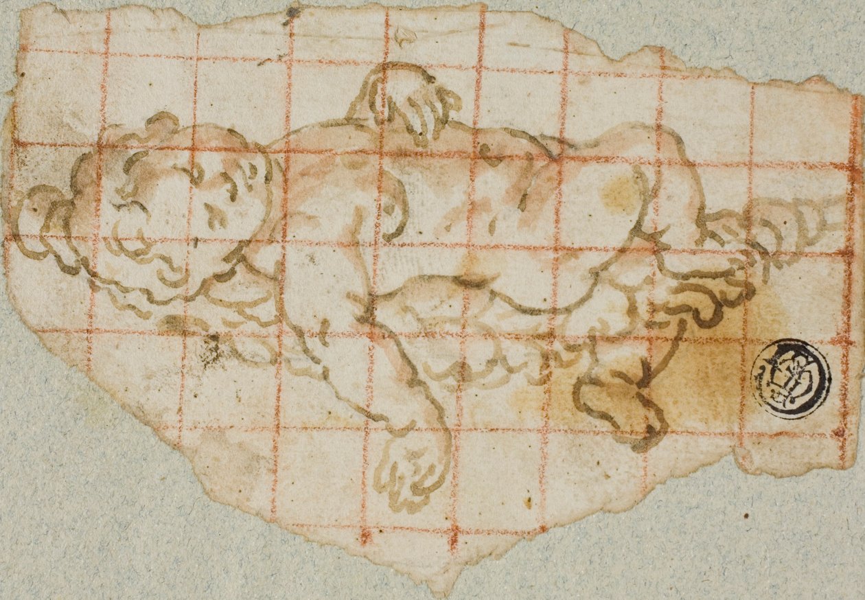 Putto mit Girlande von Andrea Lilio