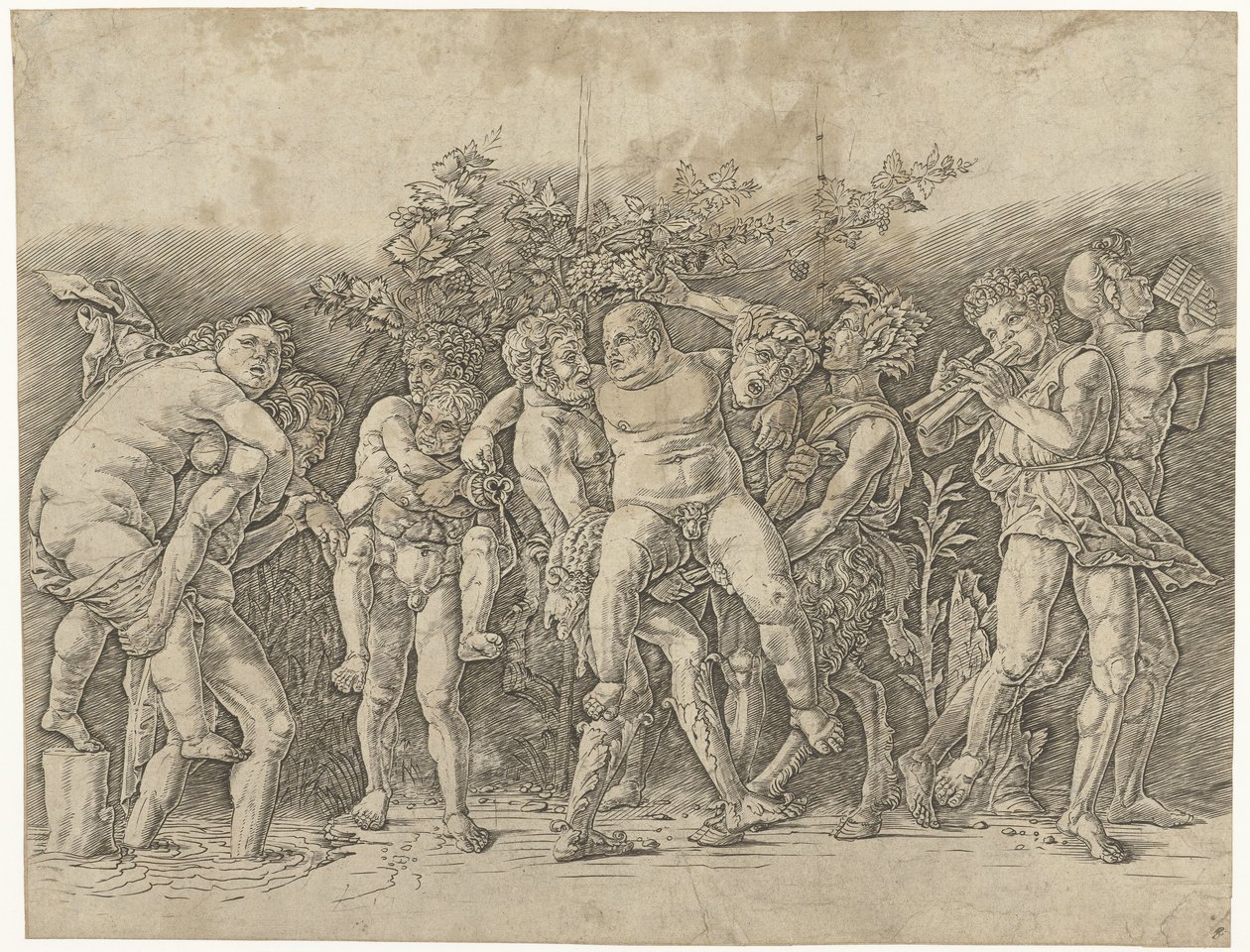 Bacchanal mit Silenus von Andrea Mantegna