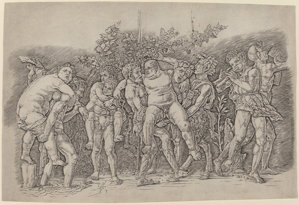 Bacchanal mit Silenus von Andrea Mantegna