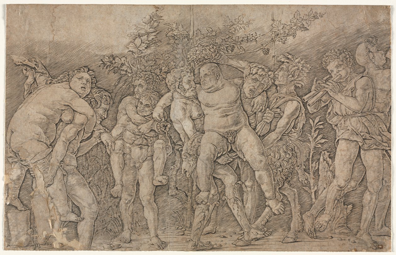 Bacchanal mit Silenus von Andrea Mantegna