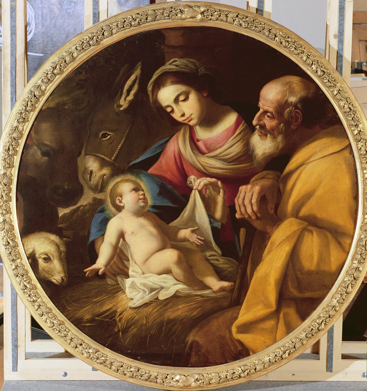 Heilige Familie (Tondo) von Andrea Vaccaro