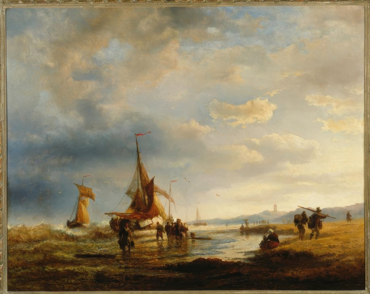 Fischer am Strand von Andreas Achenbach