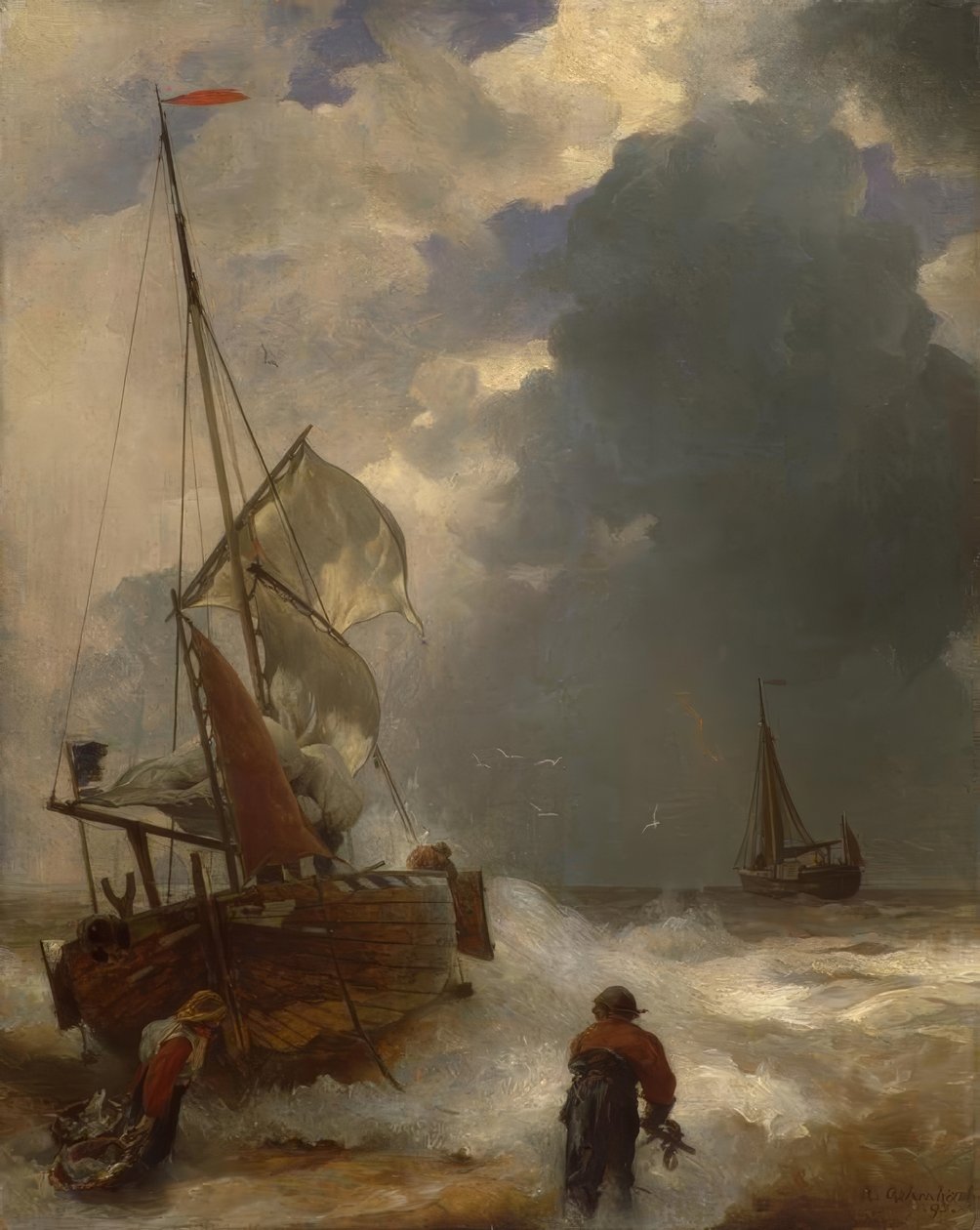 Anlandung der Fischer von Andreas Achenbach