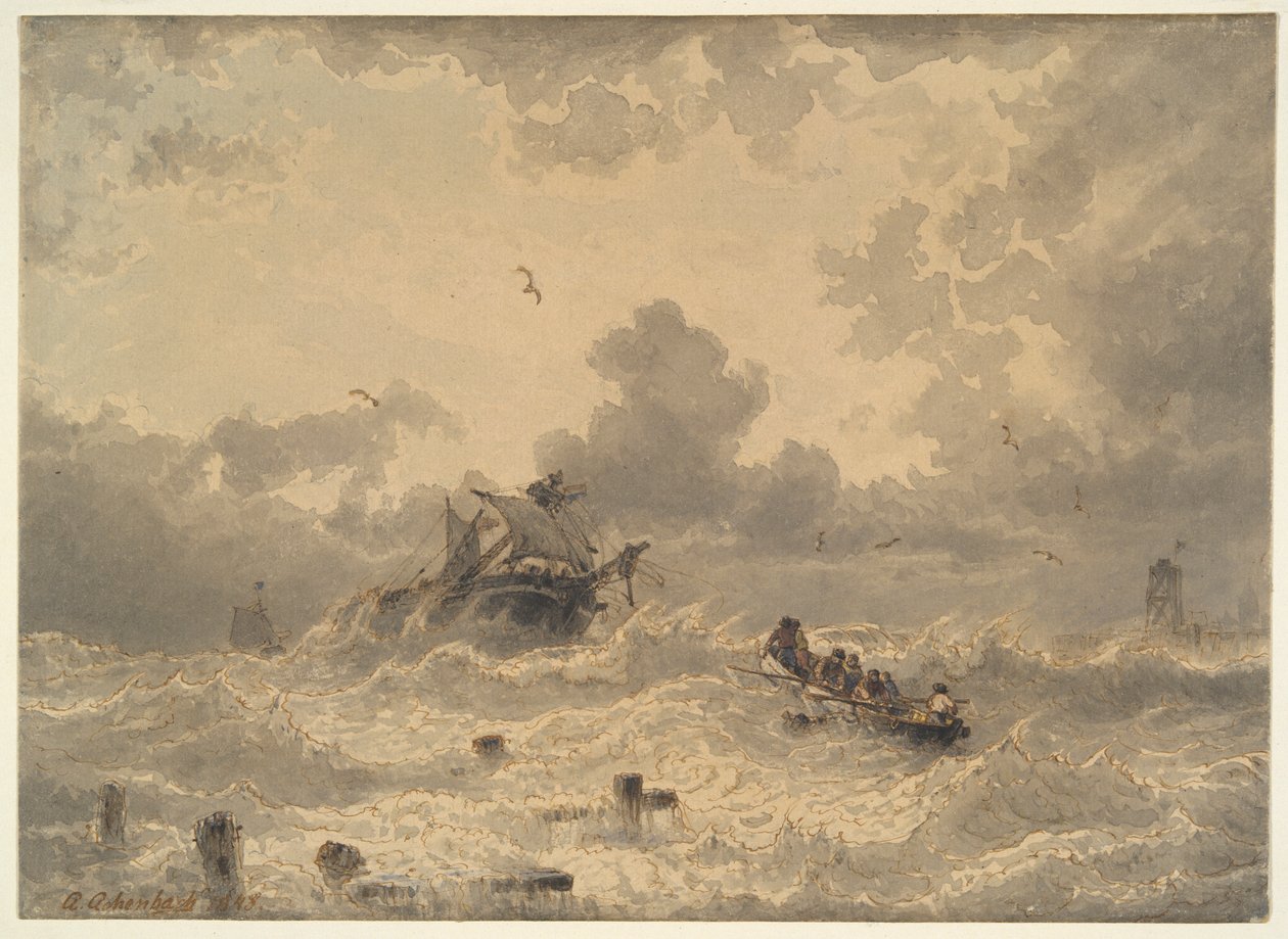 Sturm auf See von Andreas Achenbach