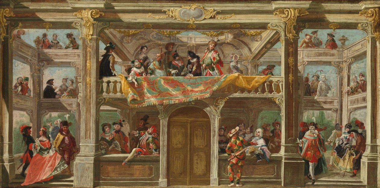 Ein Maskenball in Böhmen, ca. 1748 von Andreas Altomonte