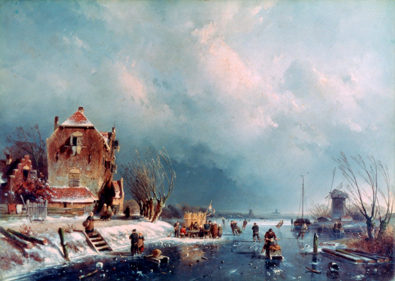 Gefrorener Fluss von Andreas Schelfhout