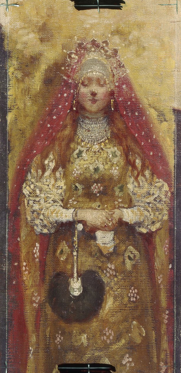 Frau eines Bojaren (Detail), 1899 von Andrei Petrovich Ryabushkin
