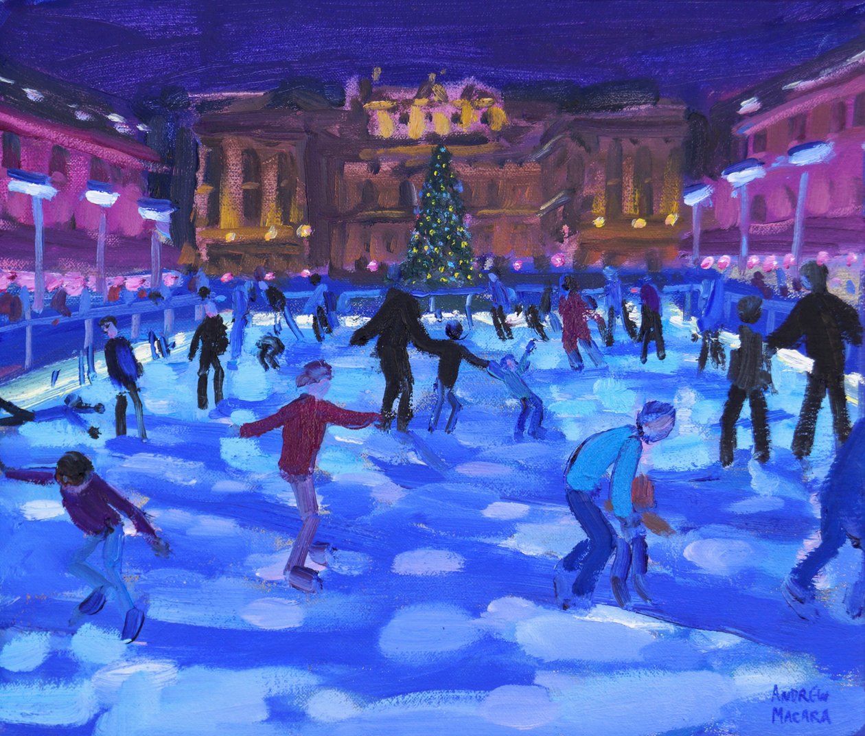 Abendliche Schlittschuhläufer, Somerset House, 2015 von Andrew Macara