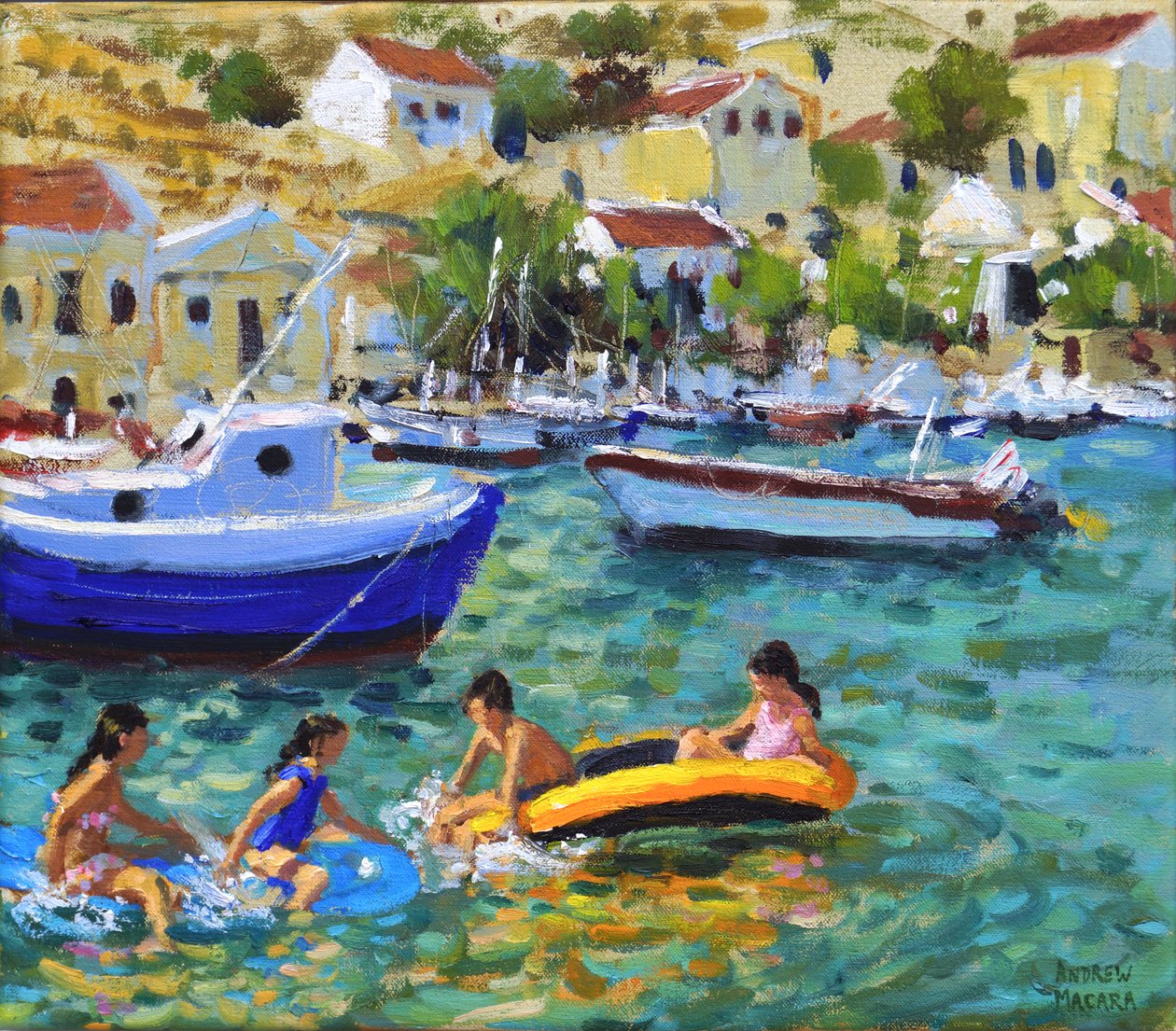 Spaß in Jollen, Symi, Griechenland von Andrew Macara