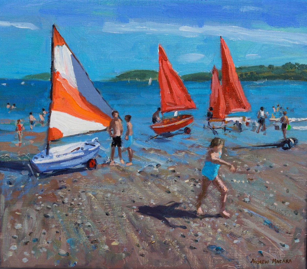 Rote und weiße Segel, Abersoch von Andrew Macara