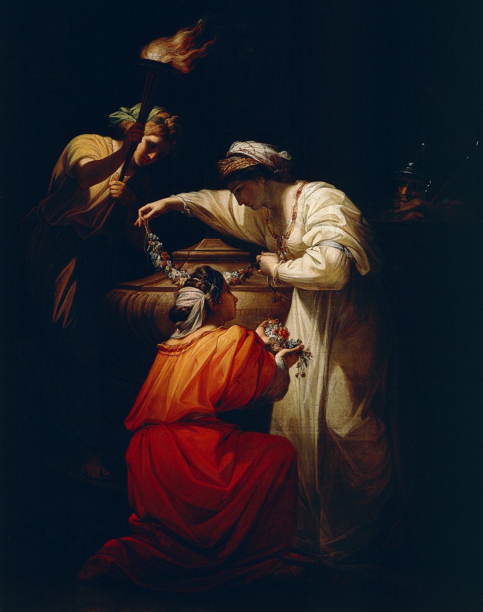 Kleopatra schmückt das Grab von Mark Anton von Angelica Kauffmann