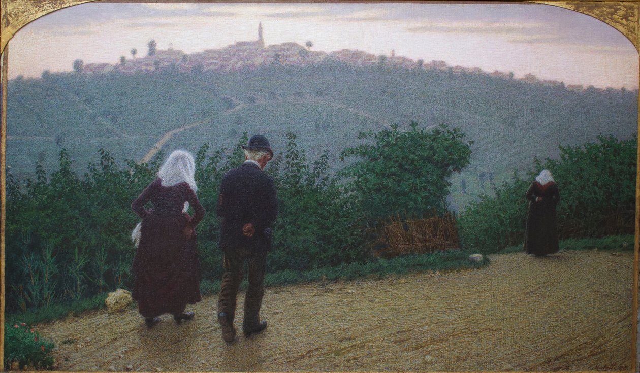 Sonntag Morgendämmerung Erste Messe von Angelo Morbelli