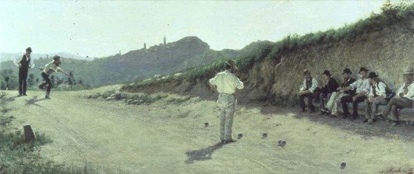 Das Boccia-Spiel von Angelo Morbelli