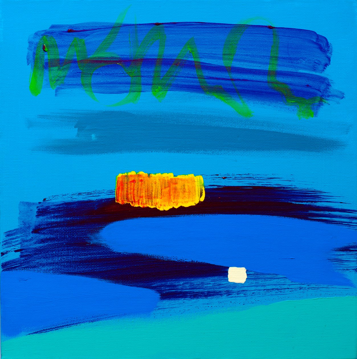 Orange und Mitternachtsblau von Angie Kenber