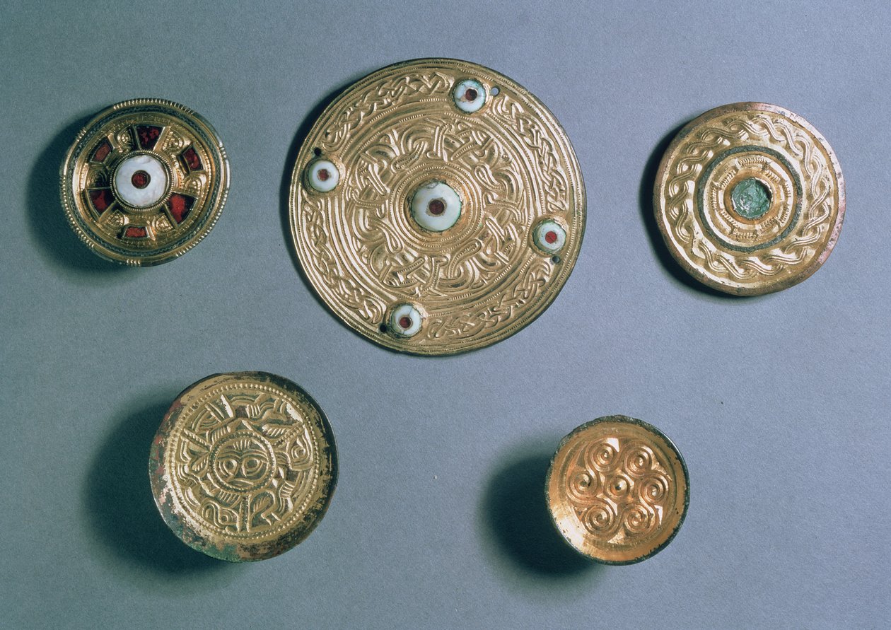 Geschmückte Scheibenanhänger, angelsächsisch von Anglo Saxon