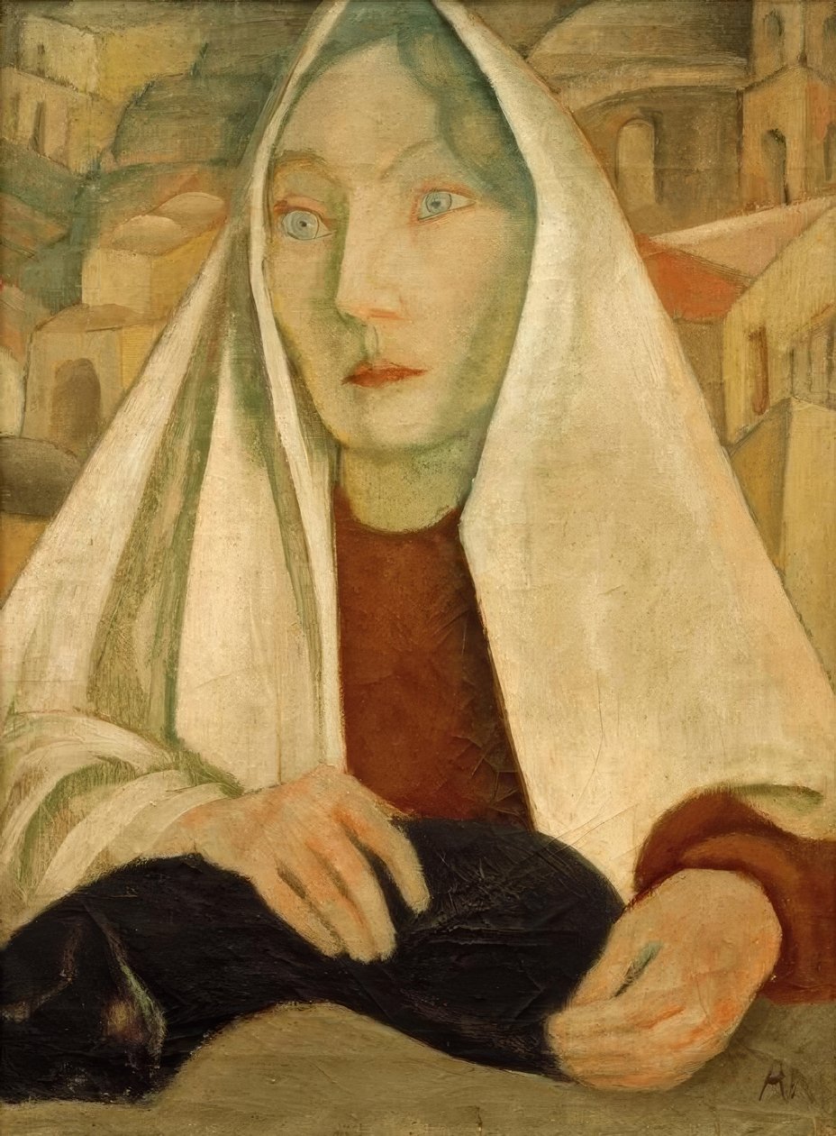 Frau mit Katze von Anita Ree
