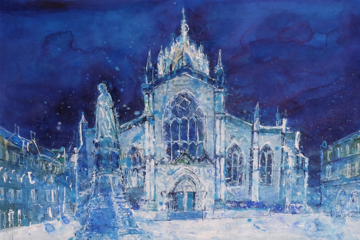 St Giles bei Nacht von Ann Oram