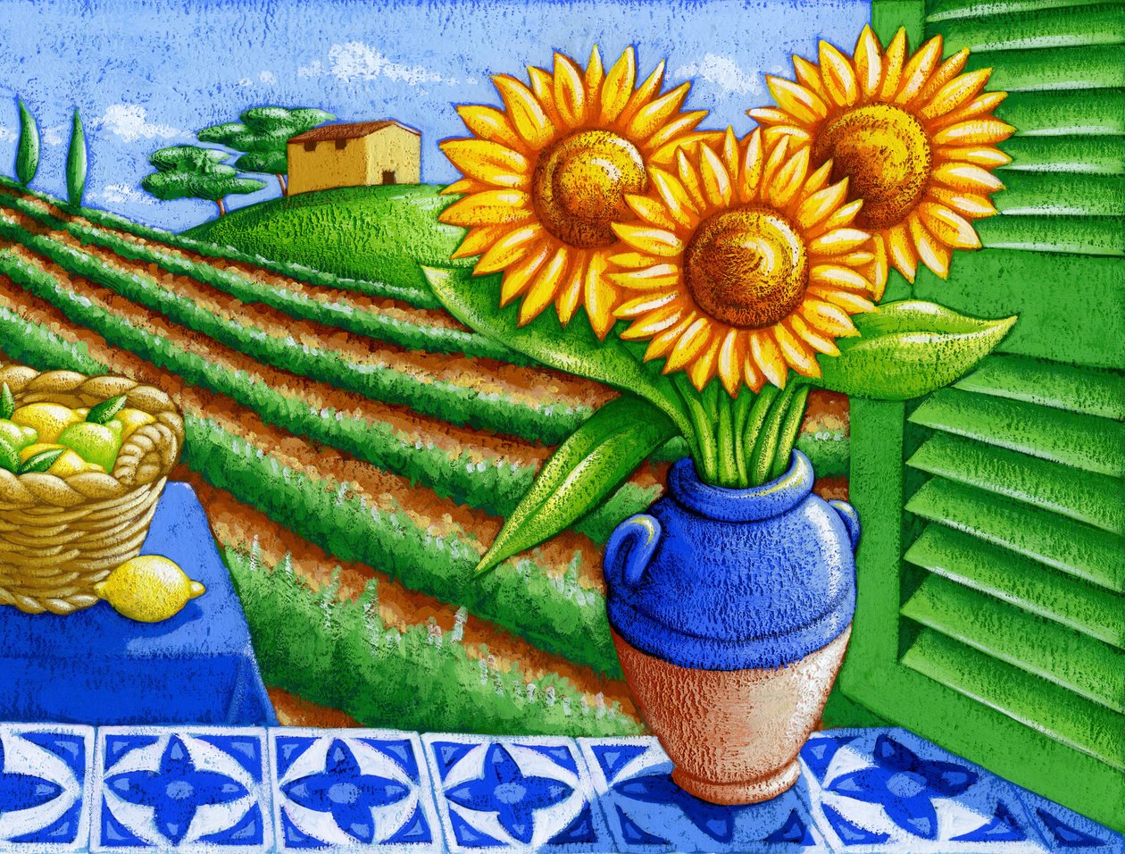 Sonnenblumen in der Provence, 2015 von Annalisa Morrocco