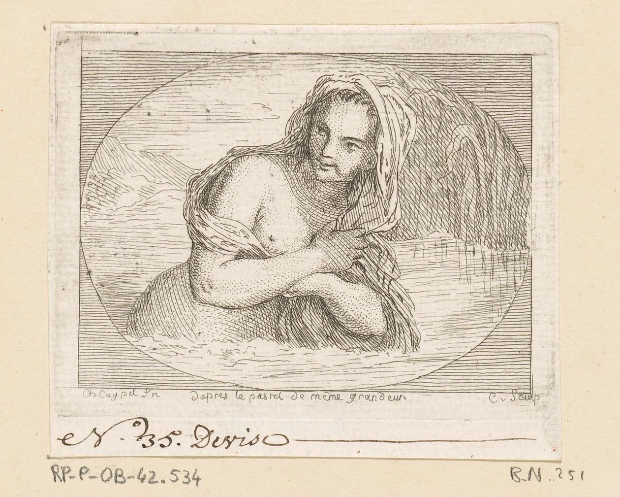 Frau badet in einem Fluss von Anne Claude Philippe Caylus
