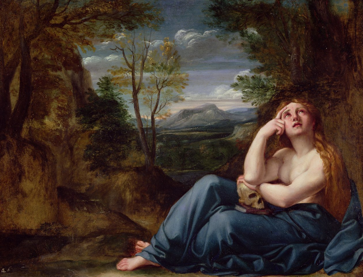 Maria Magdalena in einer Landschaft, ca. 1599 von Annibale Carracci