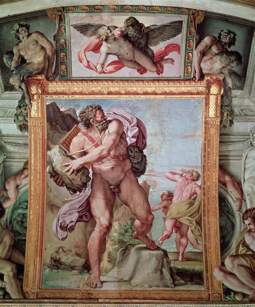 Polyphem greift Acis und Galatea an, 1597-1604 (Detail) von Annibale Carracci