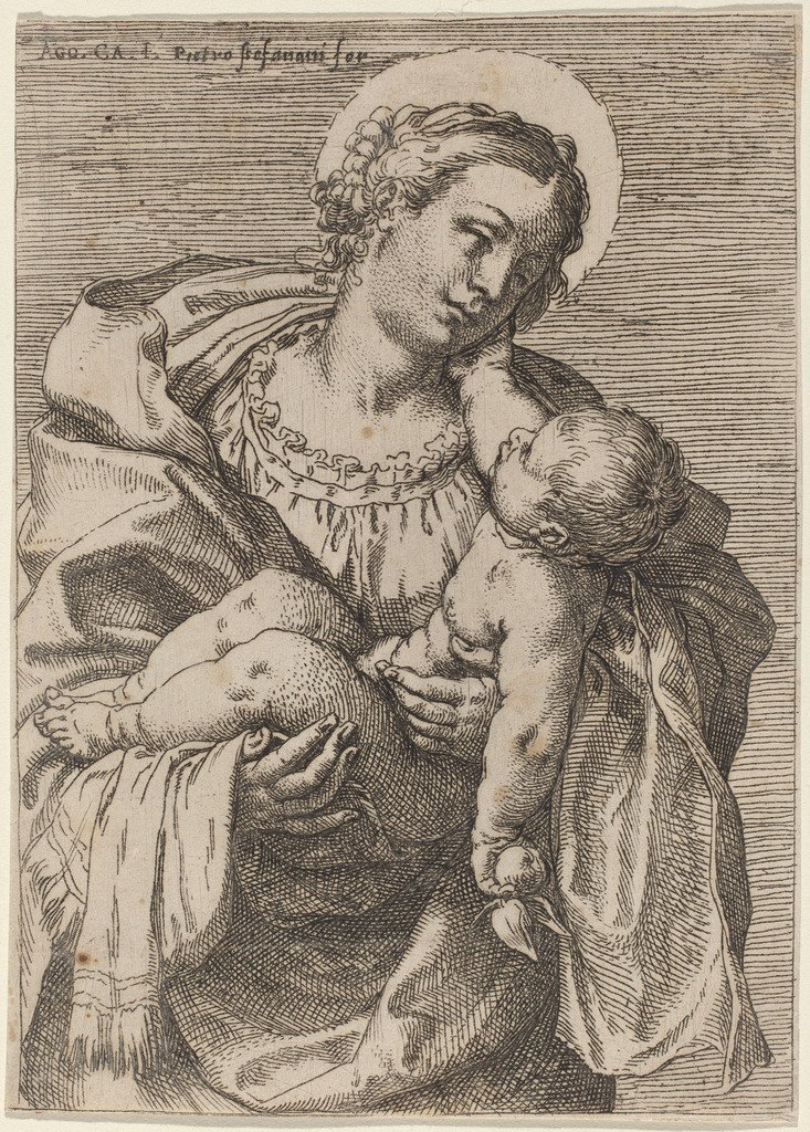 Die Madonna und das Kind mit einem Apfel von Annibale Carracci