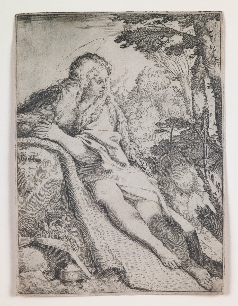 Maria Magdalena in der Wildnis von Annibale Carracci