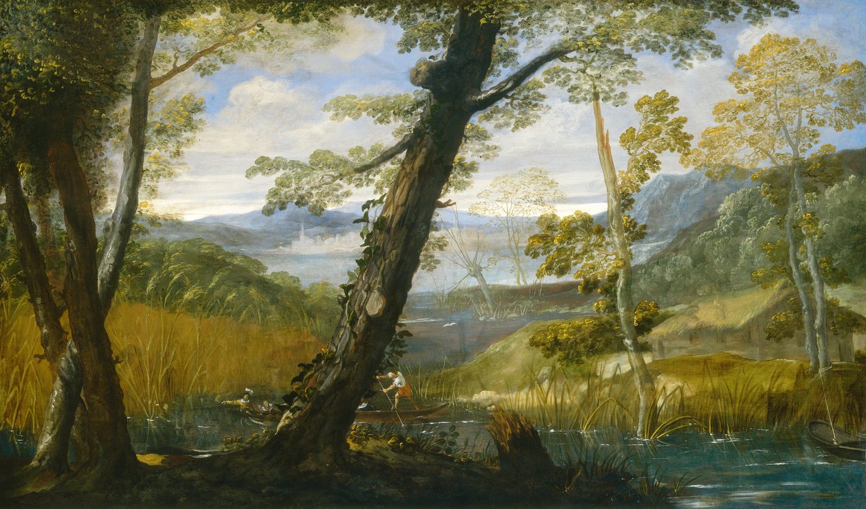 Flusslandschaft, ca. 1590 von Annibale Carracci