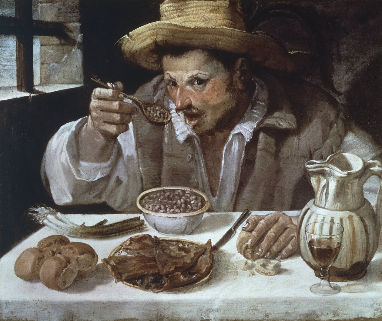 Der Bohnenesser, von Annibale Carracci (1560-1609) von Annibale Carracci