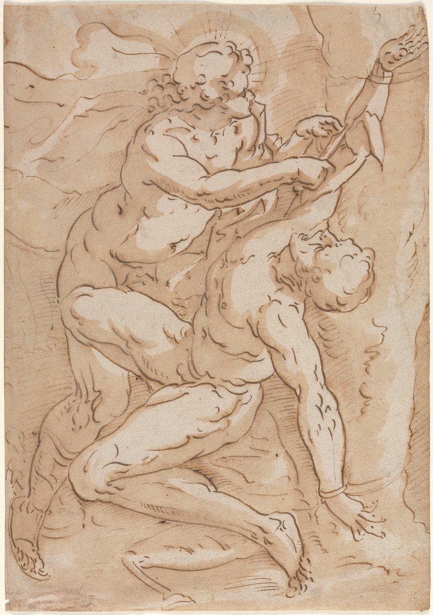 Apollo häutet Marsyas (recto) von Anonymous