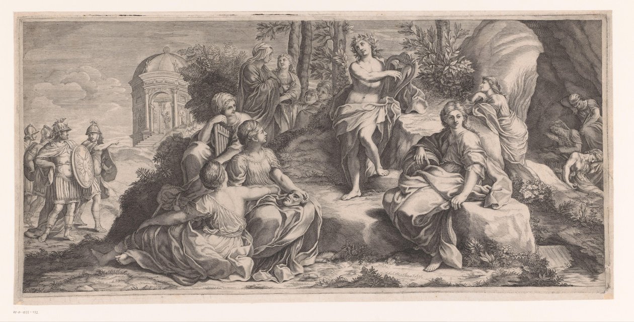 Apollo und die Musen mit ankommenden Soldaten von Anonymous