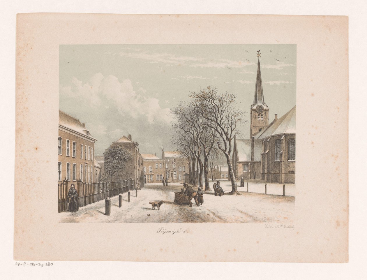 Verschneite Straße in Rijswijk von Anonymous