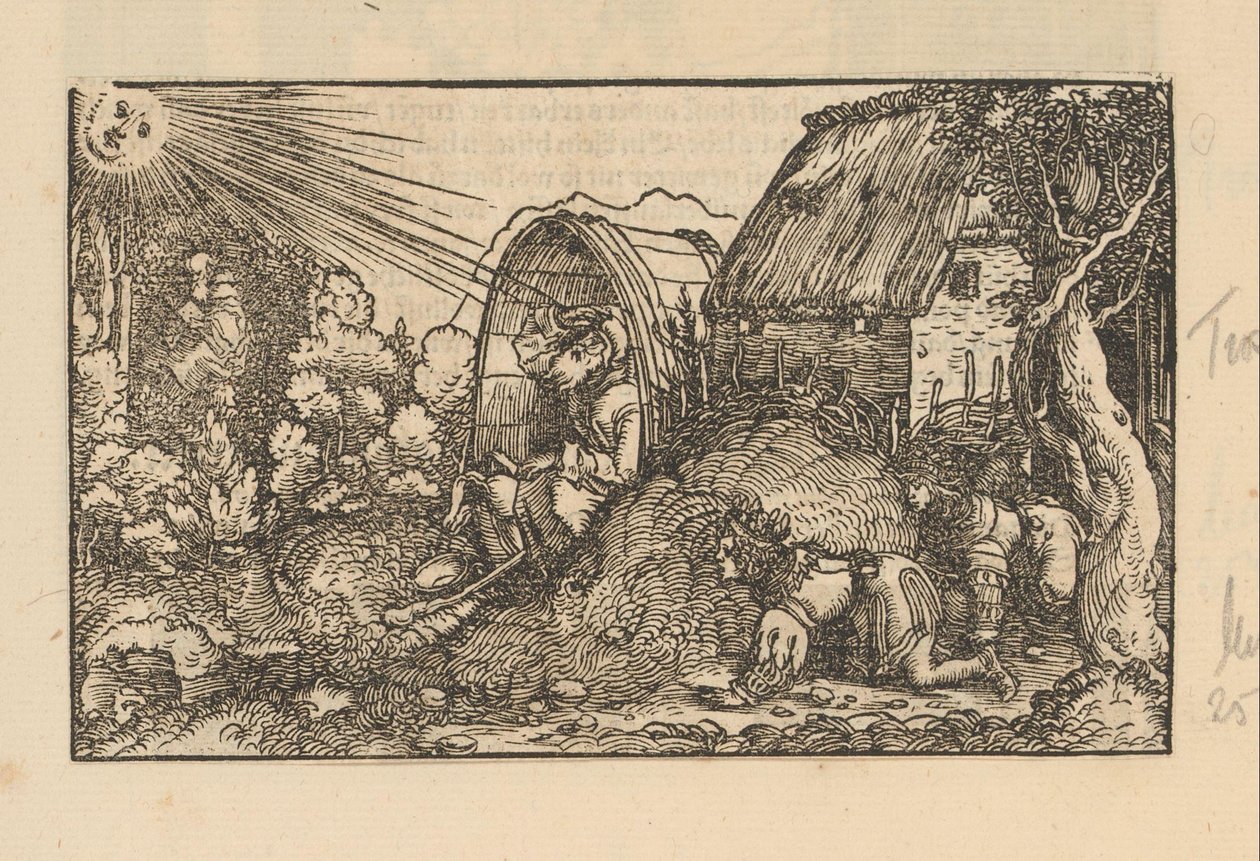 Diogenes in seiner Tonne und zwei gekrönte junge Männer von Anonymous