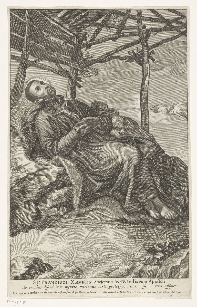 Heiliger Franz Xaver auf seinem Sterbebett von Anonymous