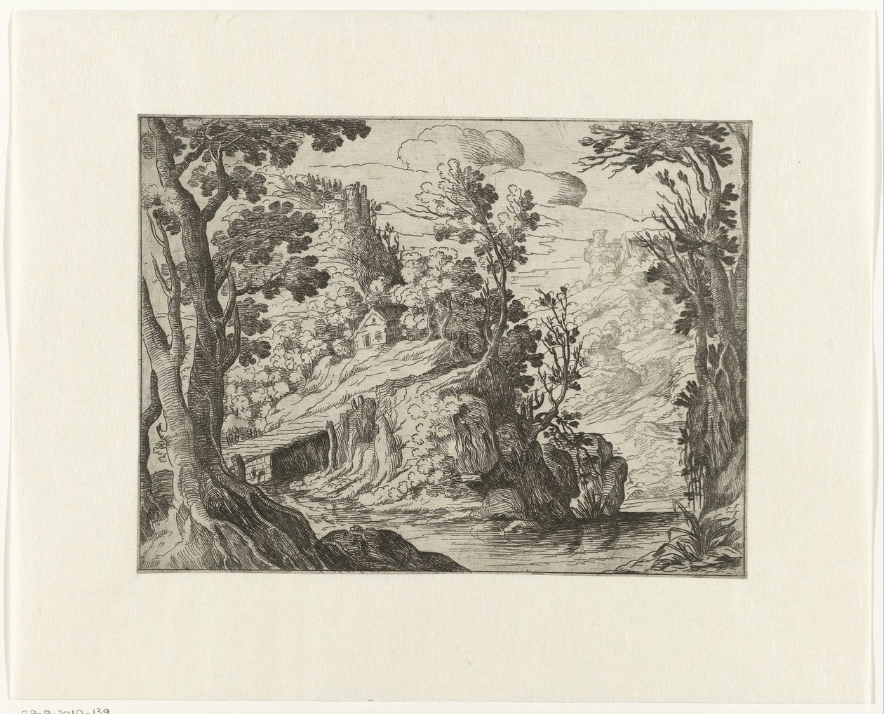 Italienische Landschaft mit Fluss von Anonymous