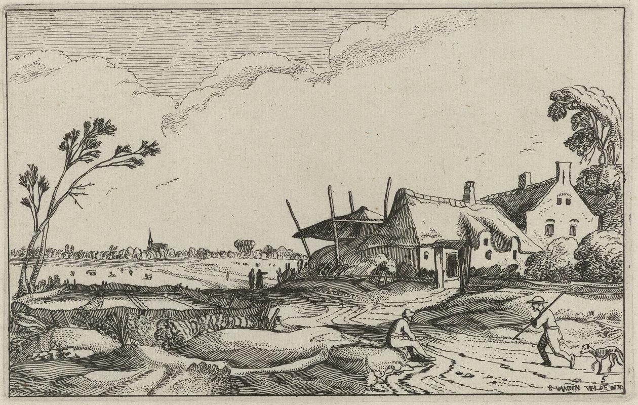 Landschaft mit Bauernhof von Anonymous