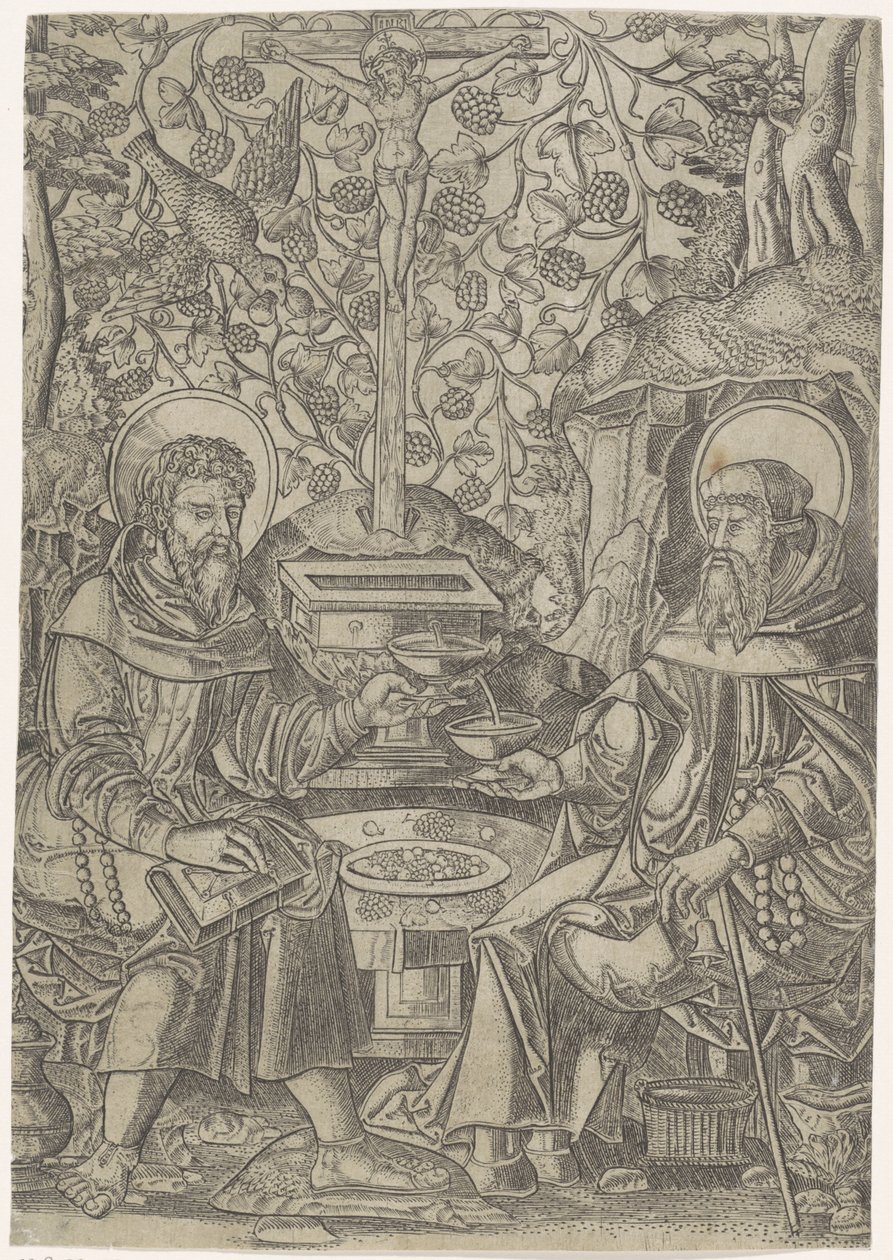 Zwei Heilige bei Christus als Fons Vitae von Anonymous